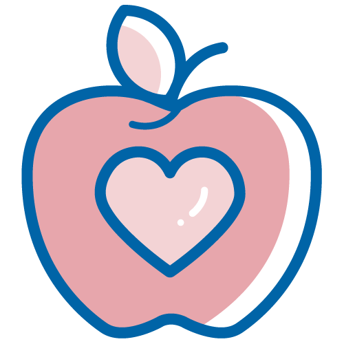 Apple with heart inside. Illustration.