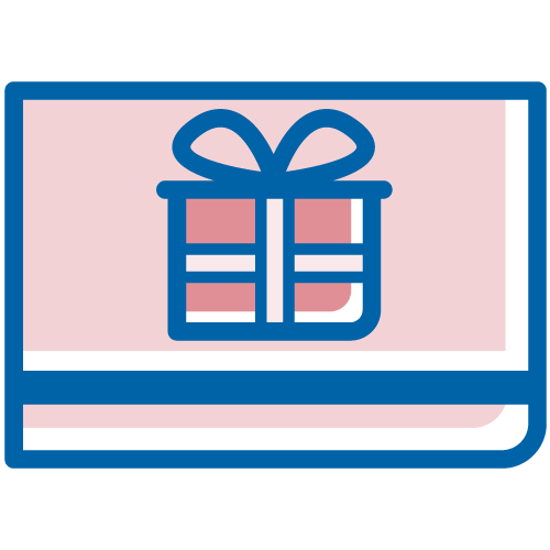 Gift card with gift box on it. Illustration