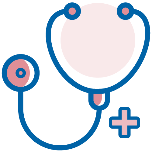 Stethoscope with a medical cross. Illustration.