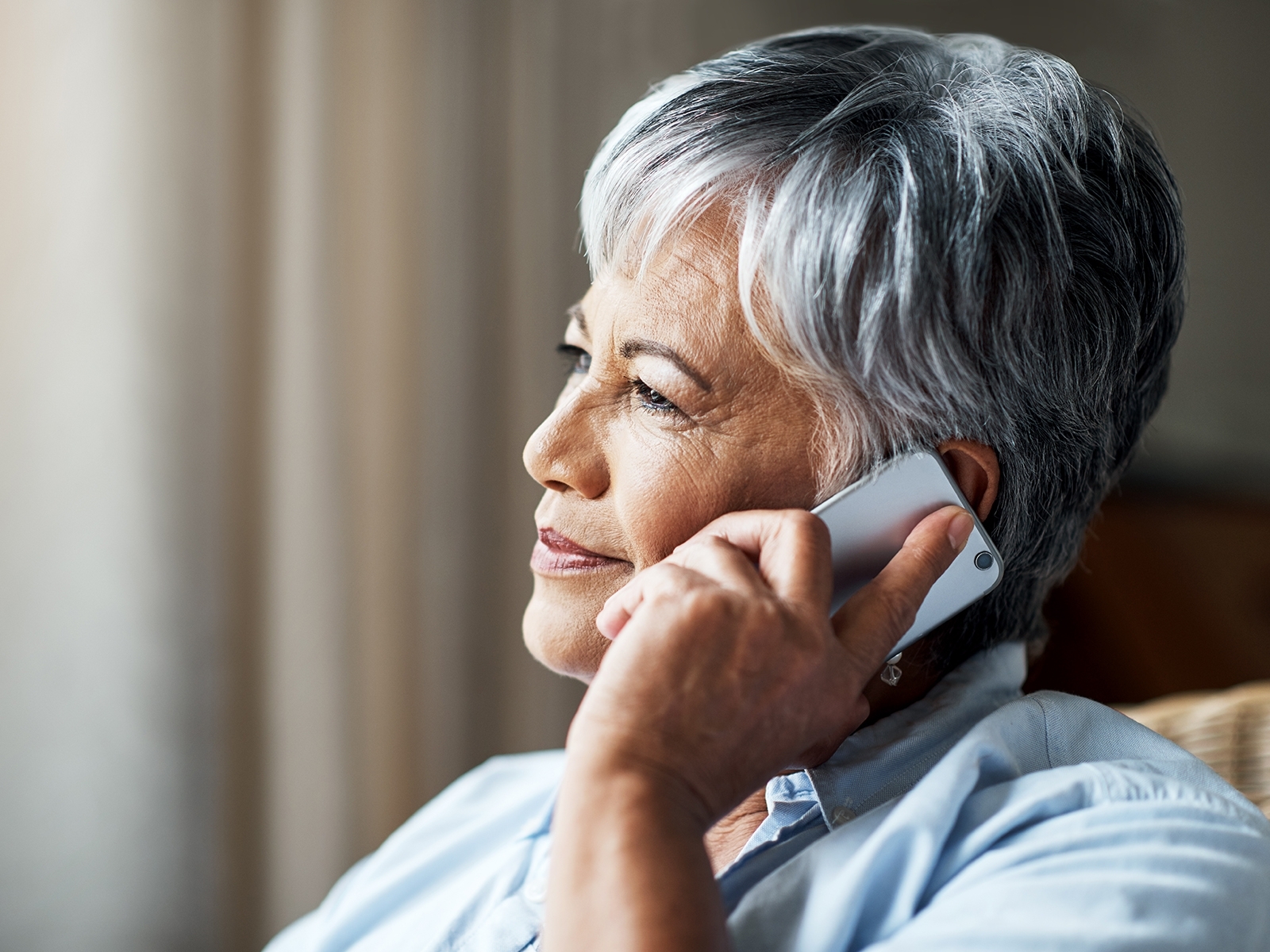 Senior woman talking on the phone.